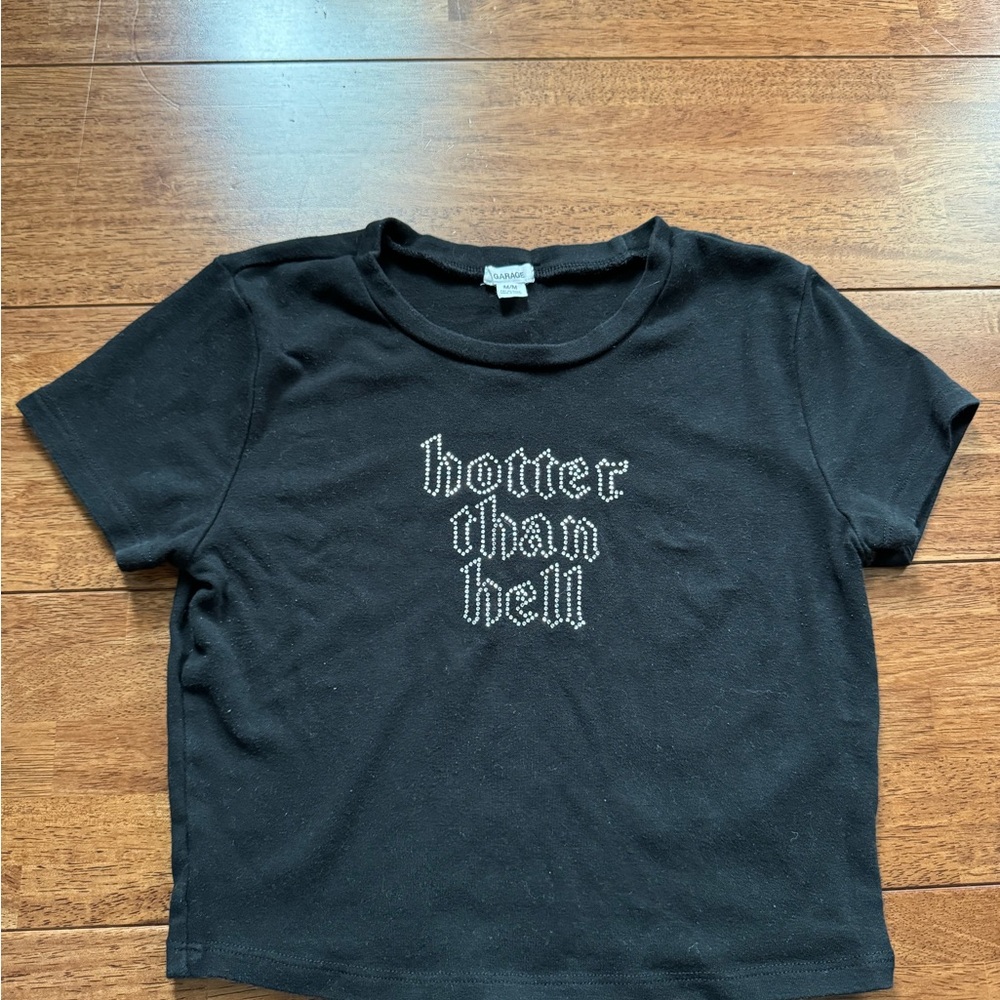 Garage Black crop top
